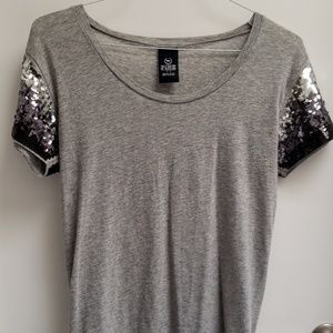 PINK sequin sleeve shirt